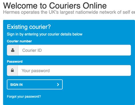 my couriers online login.